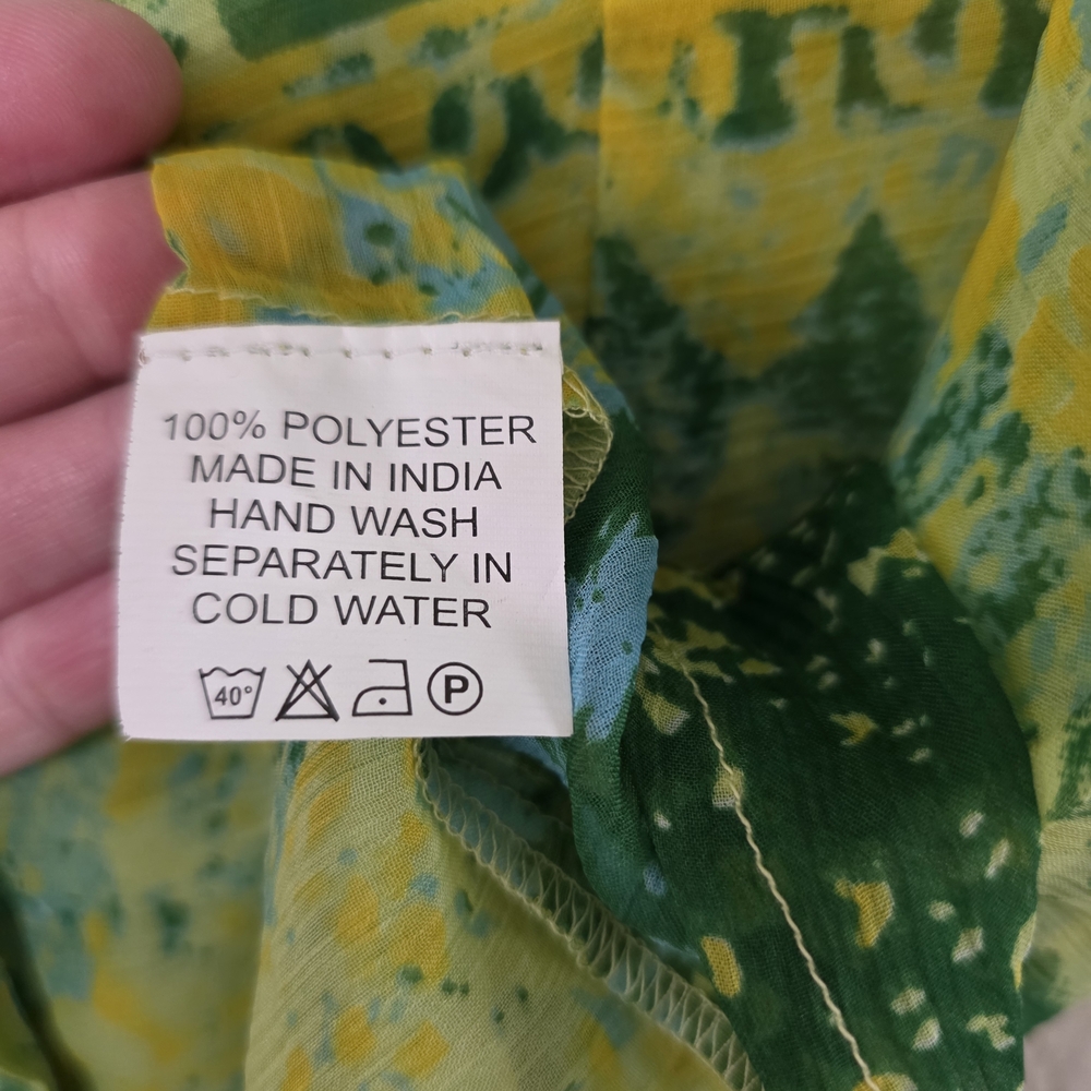 Shoreline Vibrant Green and Yellow Patterned Blouse - Picture 7 of 8